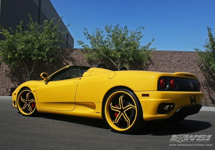 2007 Ferrari 360 with 20, 22" GFG Forged Malibu in Black (Machined) wheels