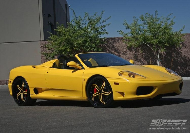 2007 Ferrari 360 with 20, 22" GFG Forged Malibu in Black (Machined) wheels