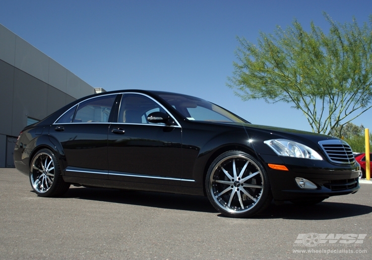 2008 Mercedes-Benz S-Class with 21" Fortune Alloys FS10 in Black (Machined) wheels