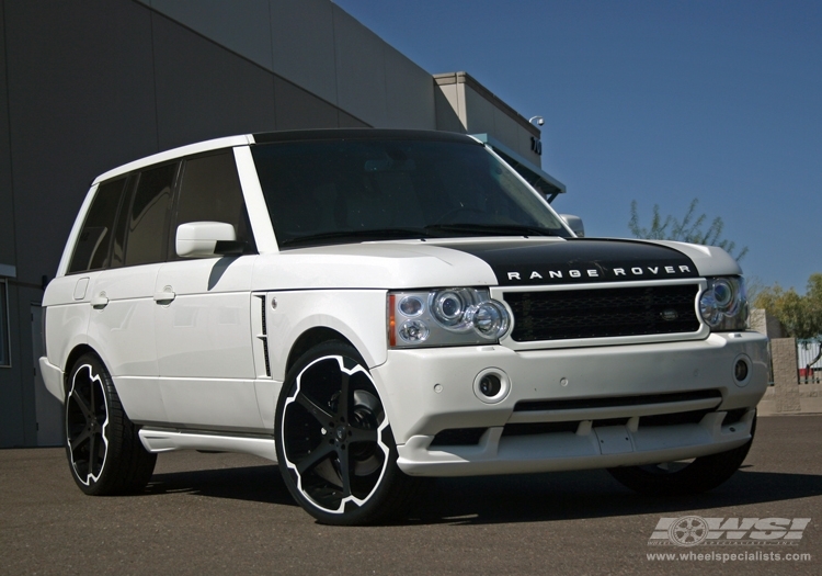 2008 Land Rover Range Rover with 24" Giovanna Dalar-5 in Machined Black wheels
