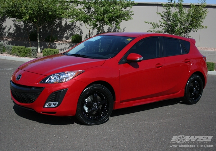 2009 Mazda Mazda3 with 18" Enkei LS-5 in Gloss Black (Luxury Sport) wheels