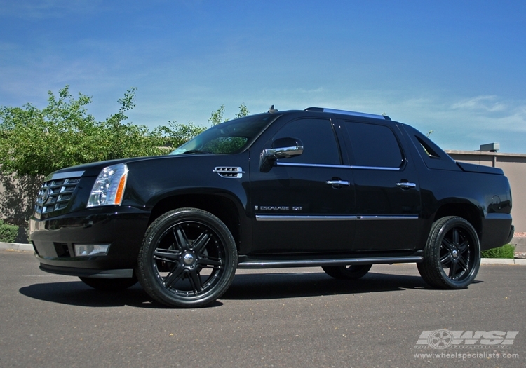 2008 Cadillac Escalade with 24" Giovanna Closeouts Gianelle Steep-6 in Black (Matte) wheels