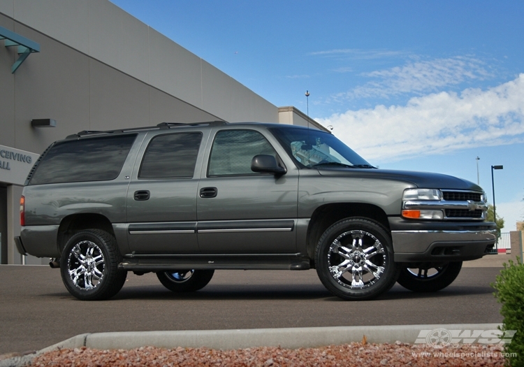2001 Chevrolet Suburban with 20" Ballistic Off Road 810-Wizard in Chrome wheels