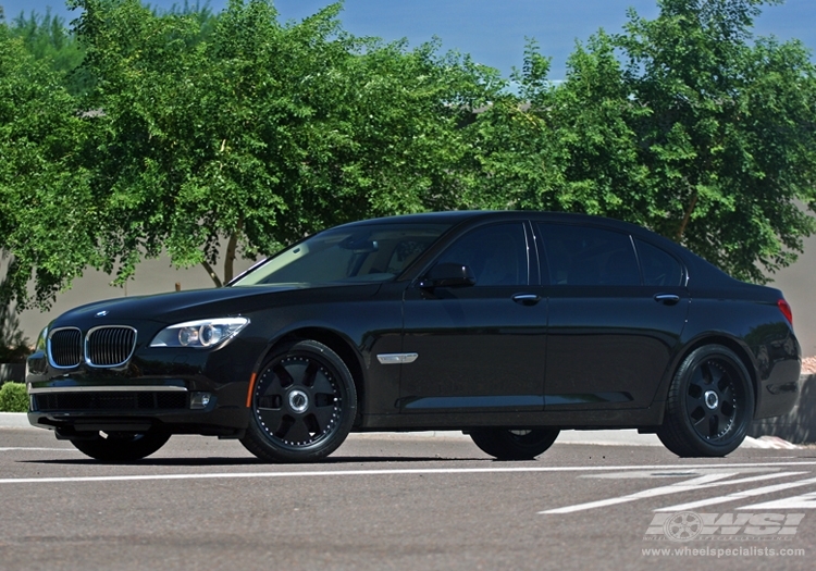 2010 BMW 7-Series with 20" Giovanna Berlin in Matte Black wheels