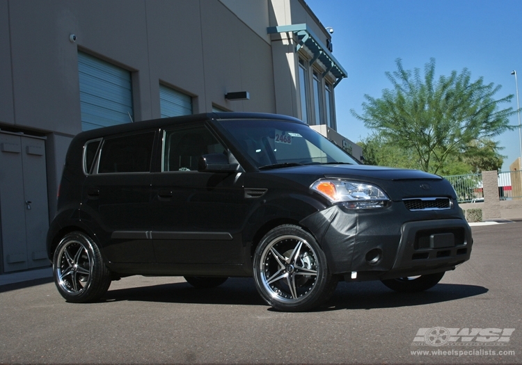 2009 Kia Soul with 18" Enkei L-SR in Black Machined (Luxury Sport) wheels