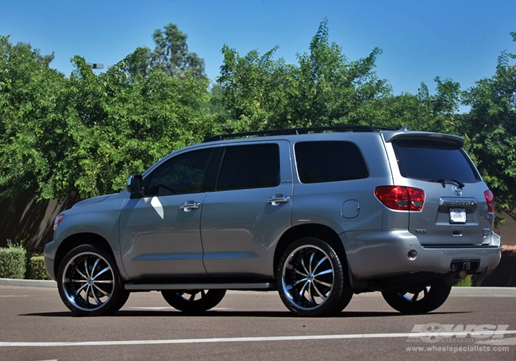 2009 Toyota Sequoia with 24" Lexani LSS-10 in Machined Black wheels