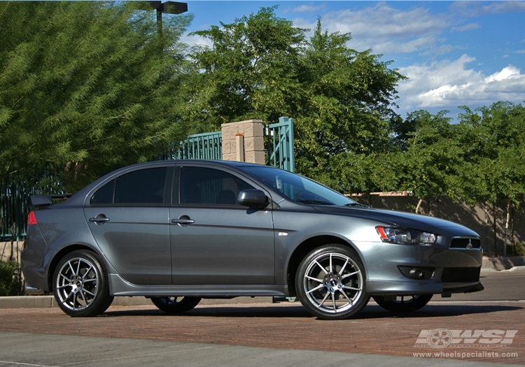 2008 Mitsubishi Lancer with 18" MKW Closeouts M71 in Black (Gunmetal) wheels