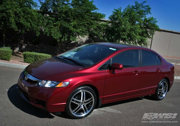 2009 Honda Civic with 18" 2Crave No.10 in Black Machined (Machined Lip) wheels