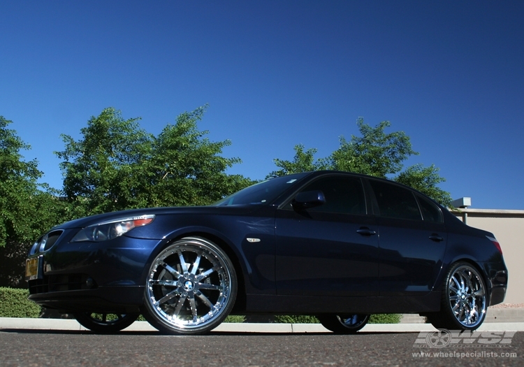 2008 BMW 5-Series with 21" Fortune Alloys FS10 in Black (Machined) wheels