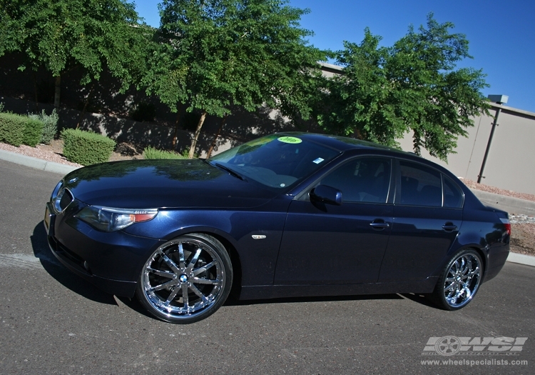2008 BMW 5-Series with 21" Fortune Alloys FS10 in Black (Machined) wheels