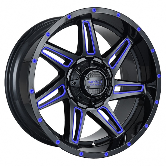 Impact 820 in Gloss Black Blue Milled