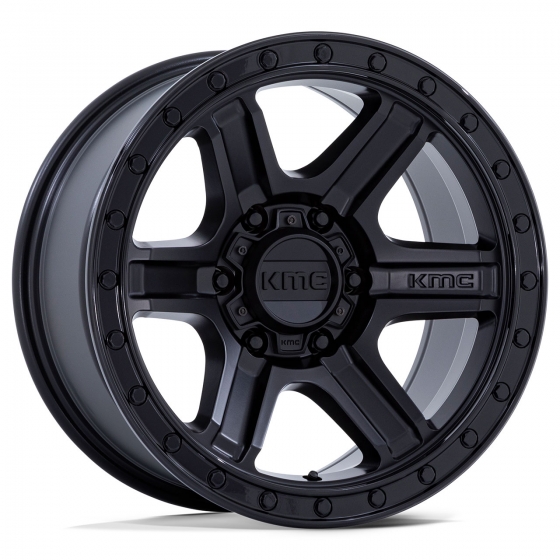 KMC KM551 Outrun in Matte Black (Gloss Black Lip)