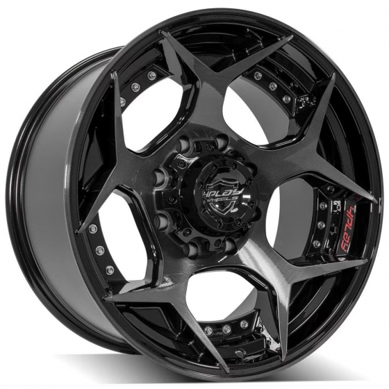4PLAY 4P50 in Gloss Black Machined (Dark Tinted Clear)