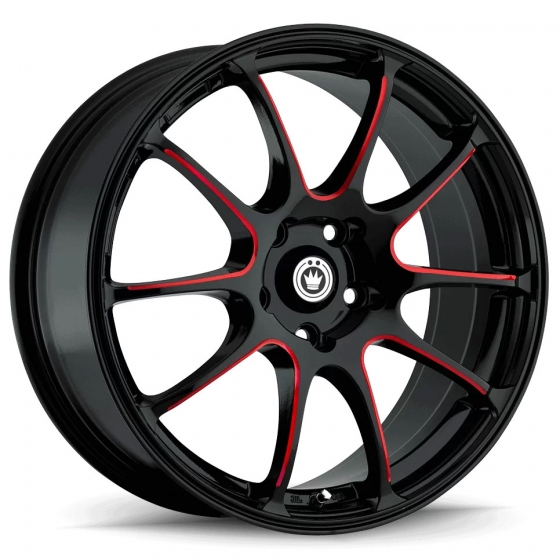 Konig Illusion in Gloss Black Red Milled