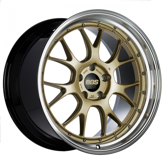 BBS LM-R in Gloss Gold (Black Barrel w/ Polished Lip)