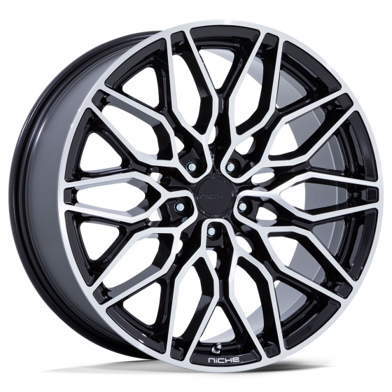 Niche Calabria 5 in Gloss Black Machined