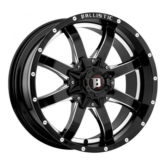 Ballistic Off Road 955-Anvil in Gloss Black (Milled Windows)