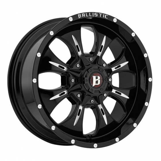 Ballistic Off Road 951-Dagger in Gloss Black (Milled Spoke)