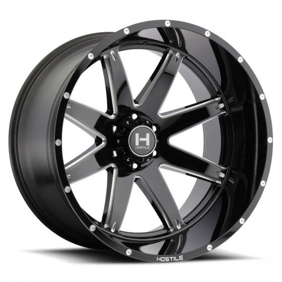 Hostile Off Road H109 Alpha in Gloss Black Milled (Blade Cut)