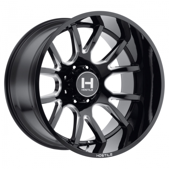 Hostile Off Road H113 Rage in Gloss Black Milled (Blade Cut)