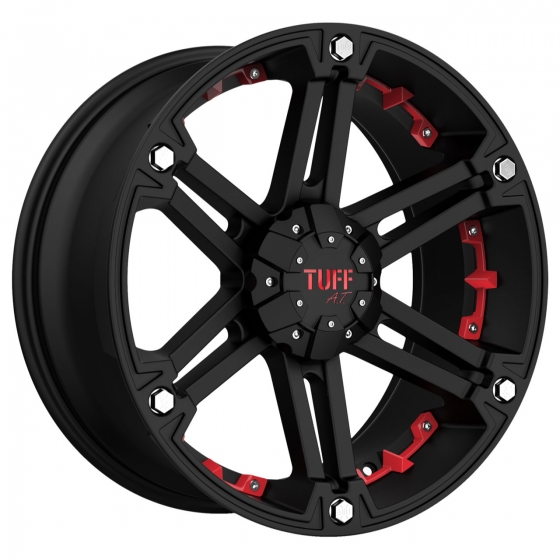 TUFF A.T. T01 in Flat Black (Red Inserts)