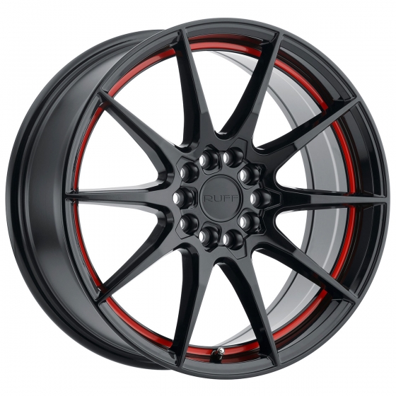 RUFF Speedster in Gloss Black (Red Inner Lip) | Wheel Specialists, Inc.