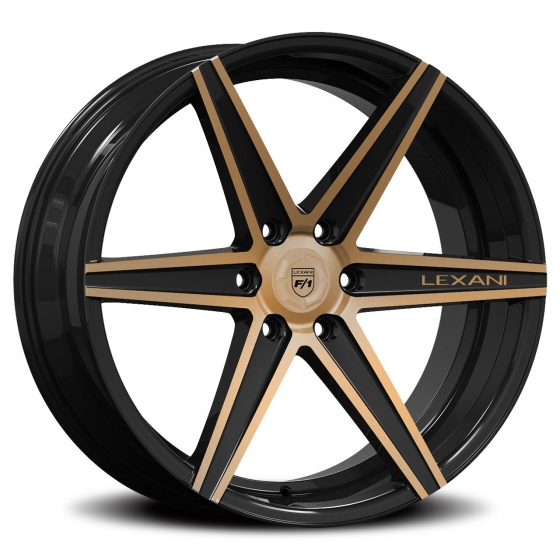 Lexani Savage-6 in Gloss Black Machined (Bronze Tint)