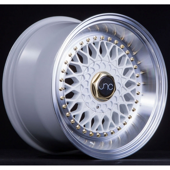 JNC JNC004S in White (Machined Lip Gold Rivets)