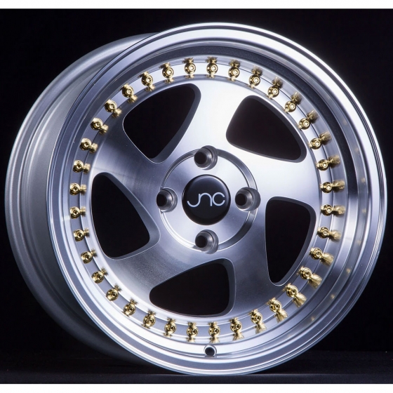 JNC JNC034 in Silver Machined (Gold Rivets)