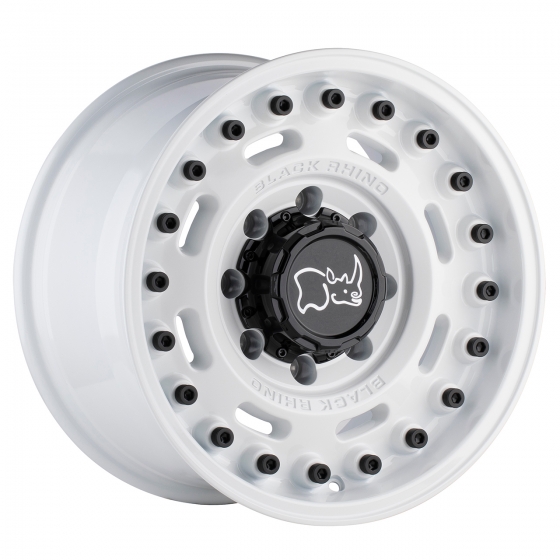 Black Rhino Axle in Gloss White (w/ Center Cap)