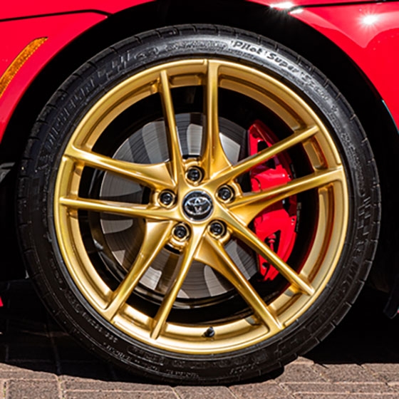 Powder Coating Toyota Supra in Gloss Gold