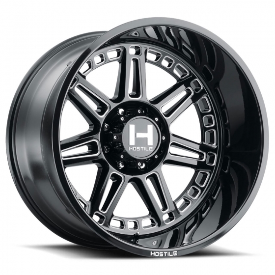 Hostile Off Road H124 Lunatic in Gloss Black Milled (Blade Cut)