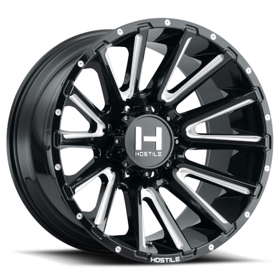 Hostile Off Road H123 Typhoon in Gloss Black Milled (Blade Cut)