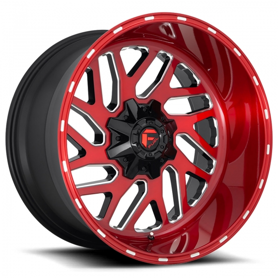 Fuel Triton D691 in Brushed Candy Red (Gloss Black w/ Milled Accents)