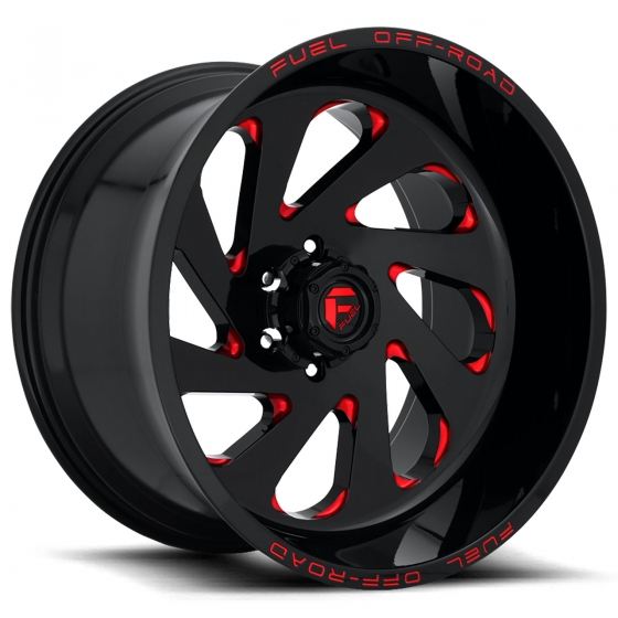 Fuel Vortex D638 in Gloss Black (w/ Candy Red)