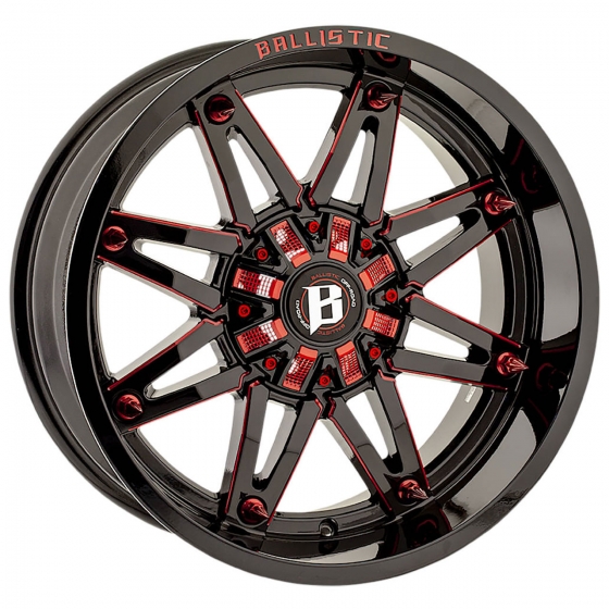 Ballistic Off Road 963-Gladiator in Gloss Black (Red Accents)