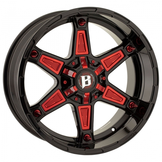Ballistic Off Road 827-Warrior in Gloss Black (Red Accents)