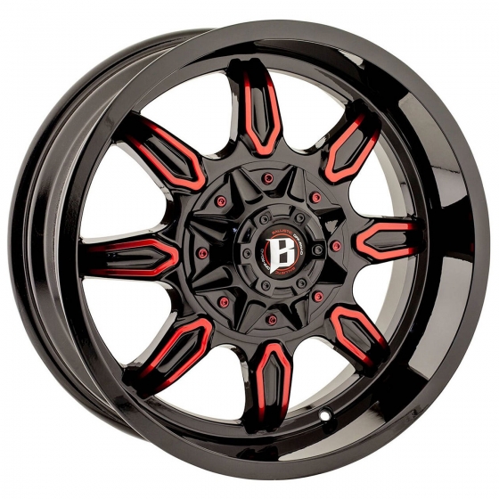 Ballistic Off Road 670-Rampage in Gloss Black (Red Accents)