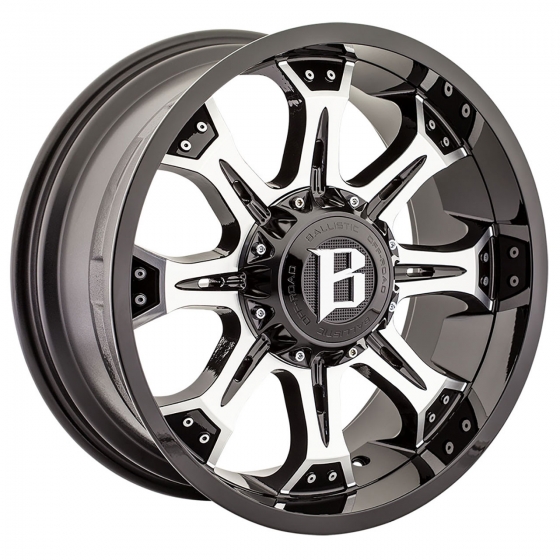 Ballistic Off Road 974-Komodo in Gloss Black (Machined Face)