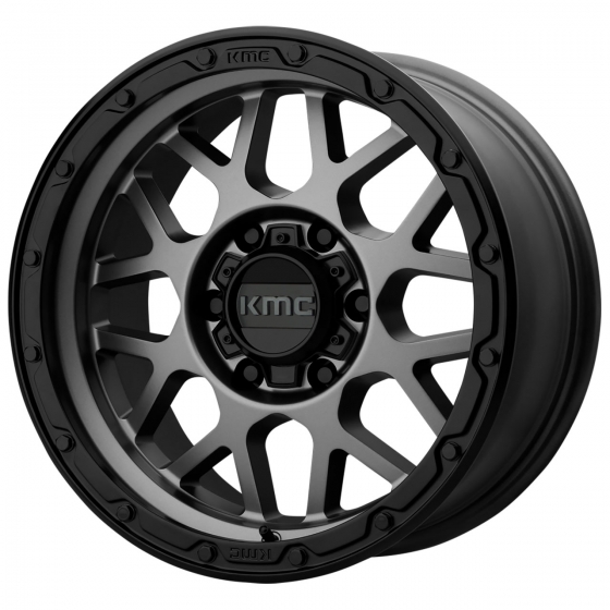 KMC KM535 Grenade Off-Road in Matte Gray (Matte Black LIp)