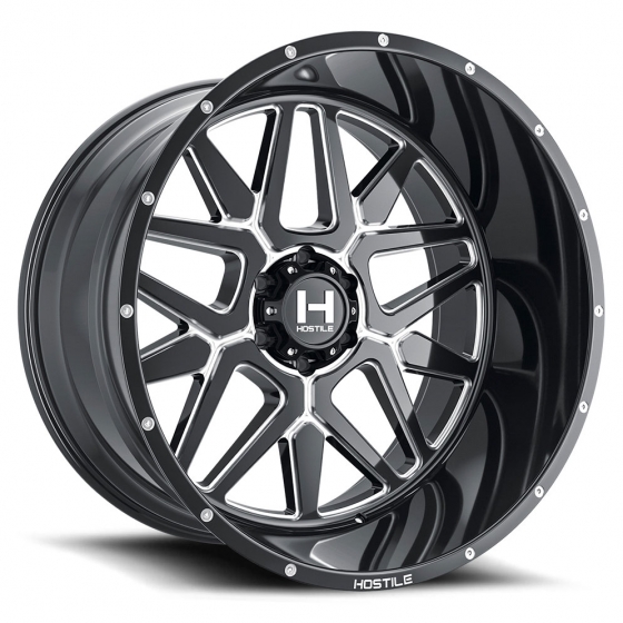 Hostile Off Road H128 Diablo in Gloss Black Milled (Blade Cut)