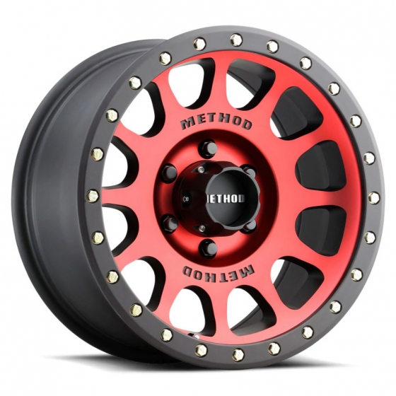 Method Race Wheels MR305 NV in Matte Red (Black Lip)