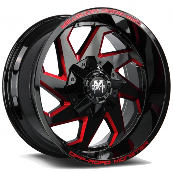 Off-Road Monster M09 in Gloss Black Candy Red Milled