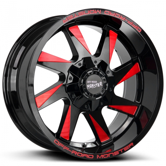Off-Road Monster M80 in Gloss Black Candy Red Milled