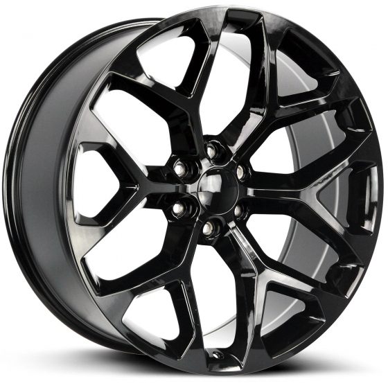 Wheel Replicas by Strada Snowflake in Gloss Black