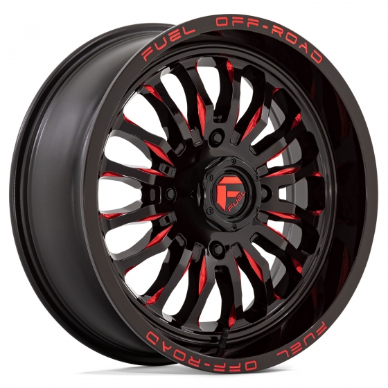 Fuel Arc UTV D822 in Gloss Black Candy Red Milled