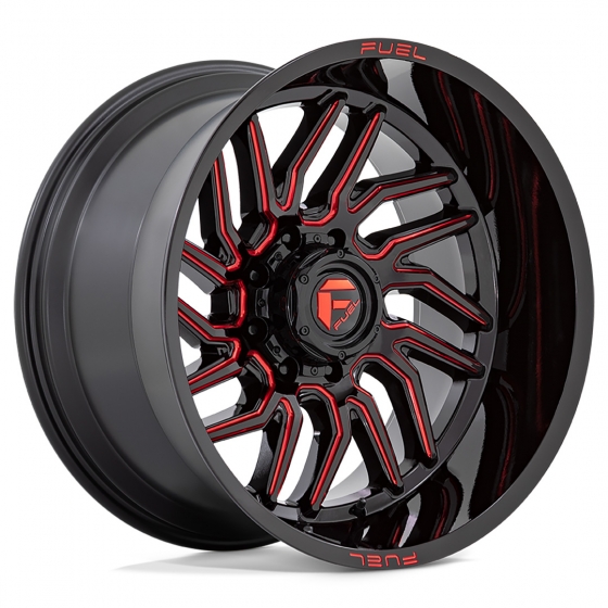 Fuel Hurricane D808 in Gloss Black Red Milled