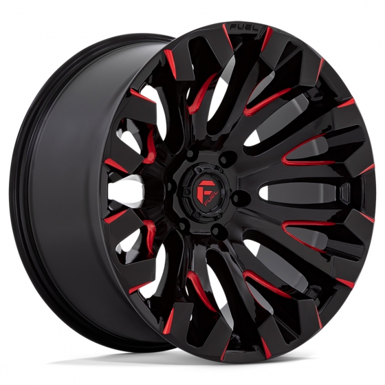 Fuel Quake D829 in Gloss Black Red Milled