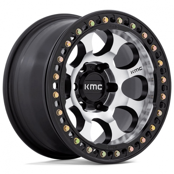 KMC KM237 Riot (BL) in Black Machined (Black Lip Ring)