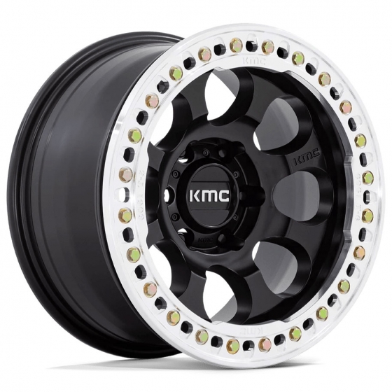 KMC KM237 Riot (BL) in Satin Black (Machined Ring)